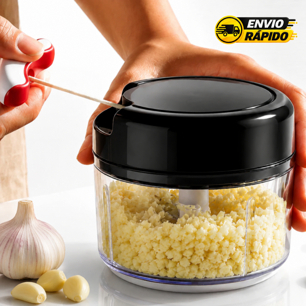 Mini Triturador Alho Manual Processador Tempero Legumes Aço Inox Cozinha