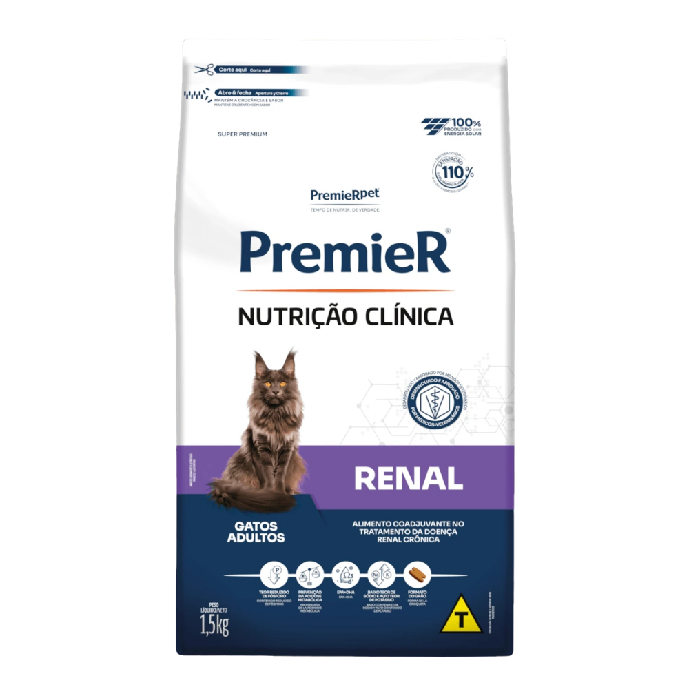 Ração Premier Nutrição Clínica Renal para Gatos Adultos 1,5kg