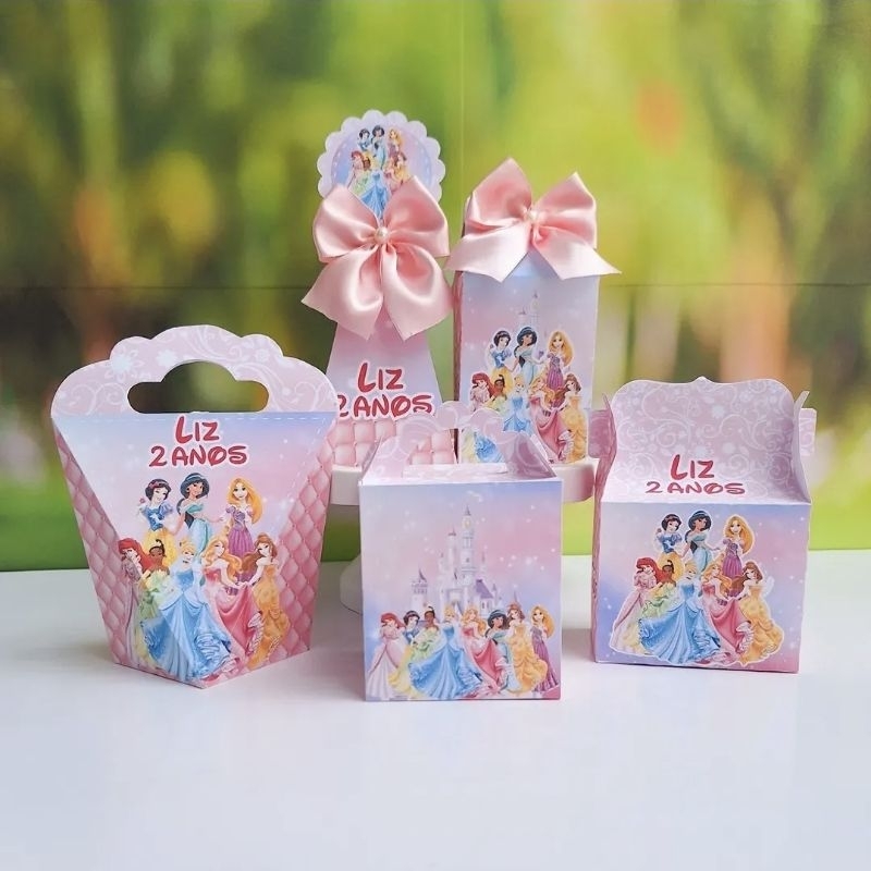 Kit Caixas Princesas Personalizados Caixinha Lembrancinhas Festa infantil Aniversário Caixinhas
