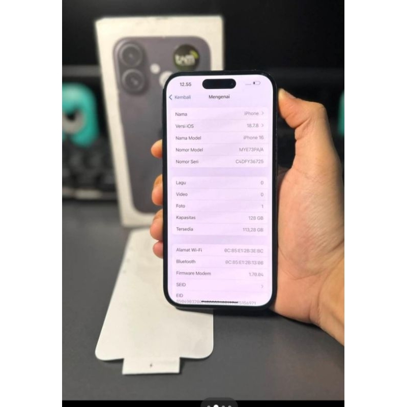 iphone 16 usado em bom estado.. tela trocada camera trocada face id off