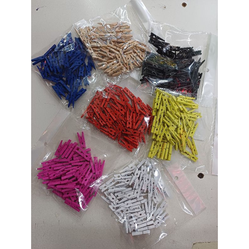 50 Mini Pregador Madeira 2,5cm Colorido Lembrancinha