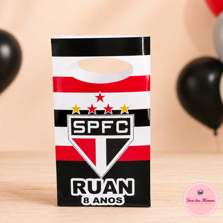SACOLINHA SURPRESA PERSONALIZADA - TIMES DE FUTEBOL - Lembrancinhas para festa (PEGUE E MONTE) - qualquer tema