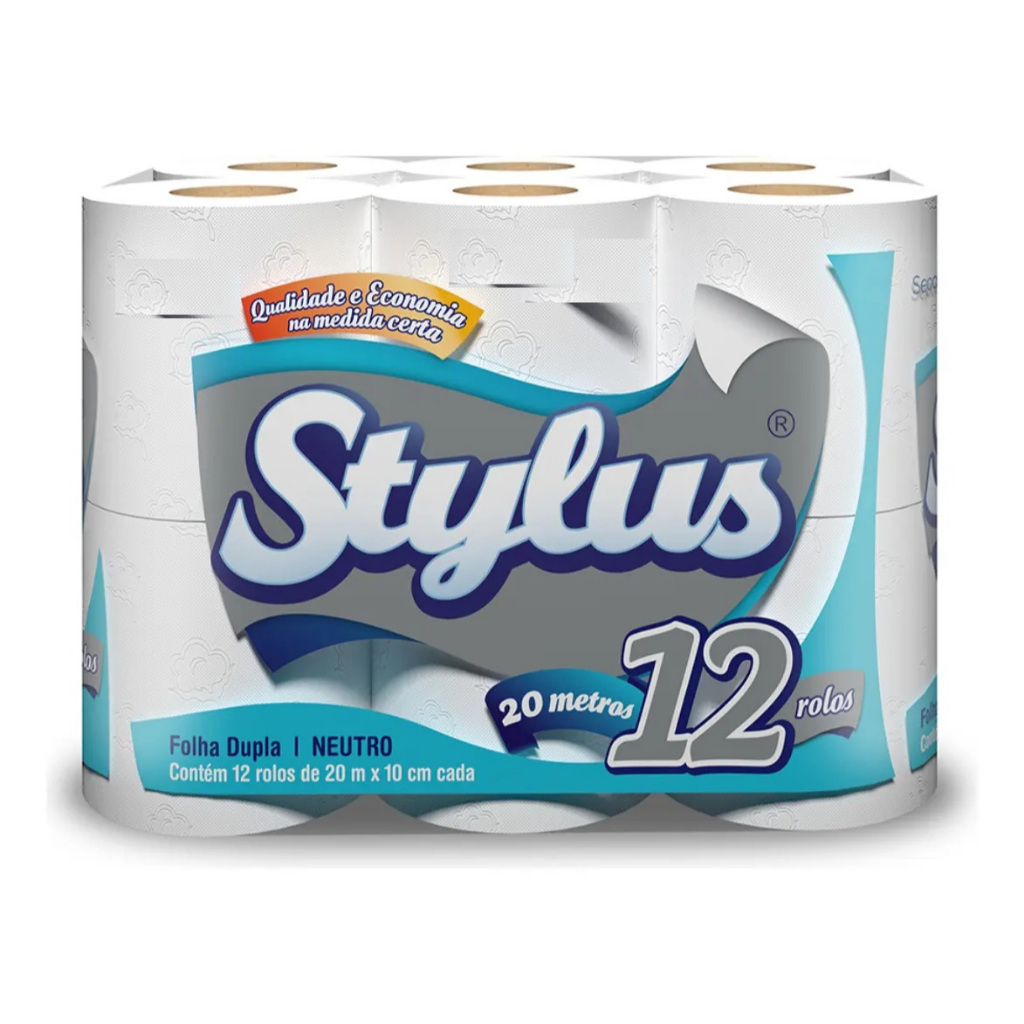 Papel Higiênico Folha Dupla Stylus C/12 Und. 20m