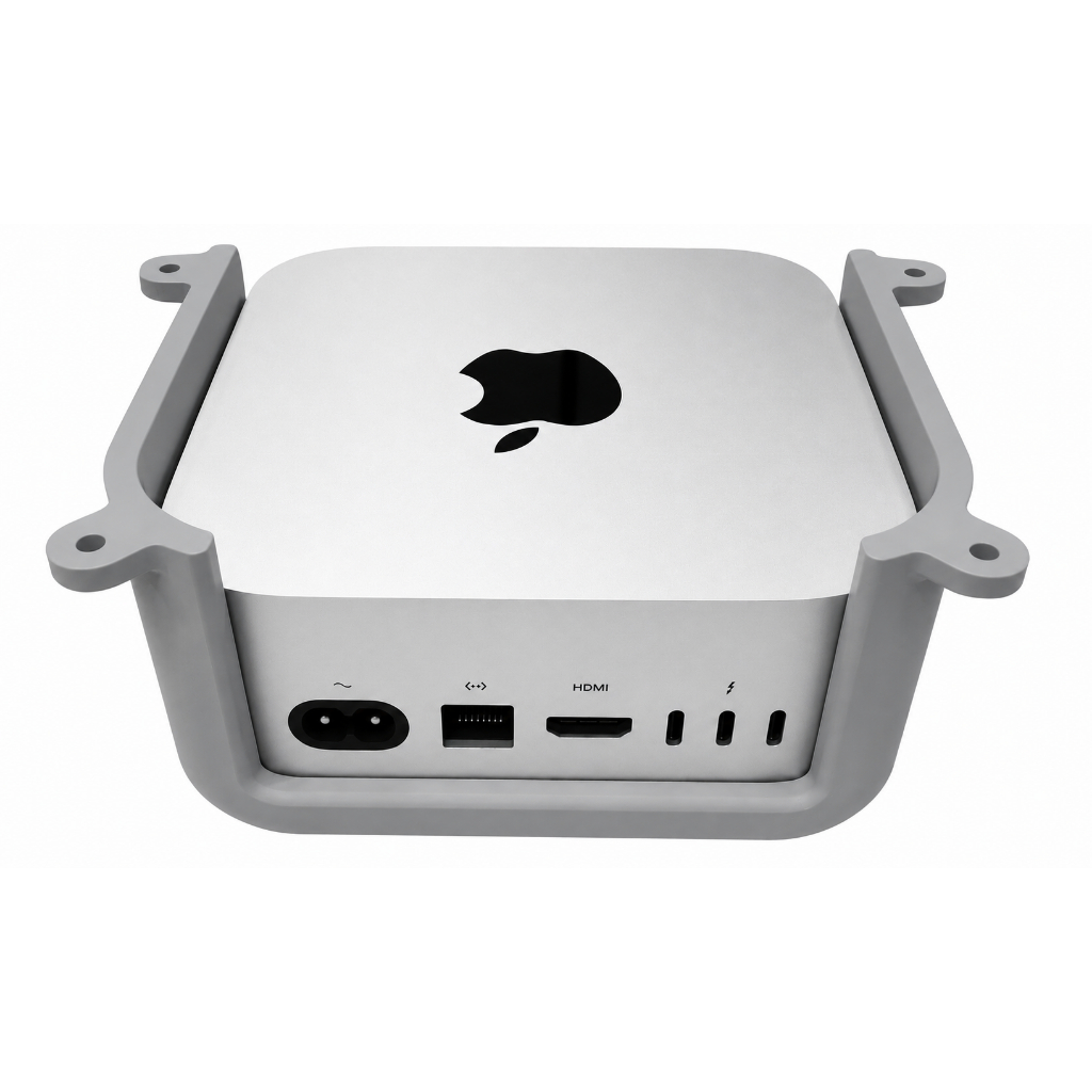 Suporte Compatível Com Mac Mini M4 2024 Para Mesa Prateleira Fixo Por Parafusos