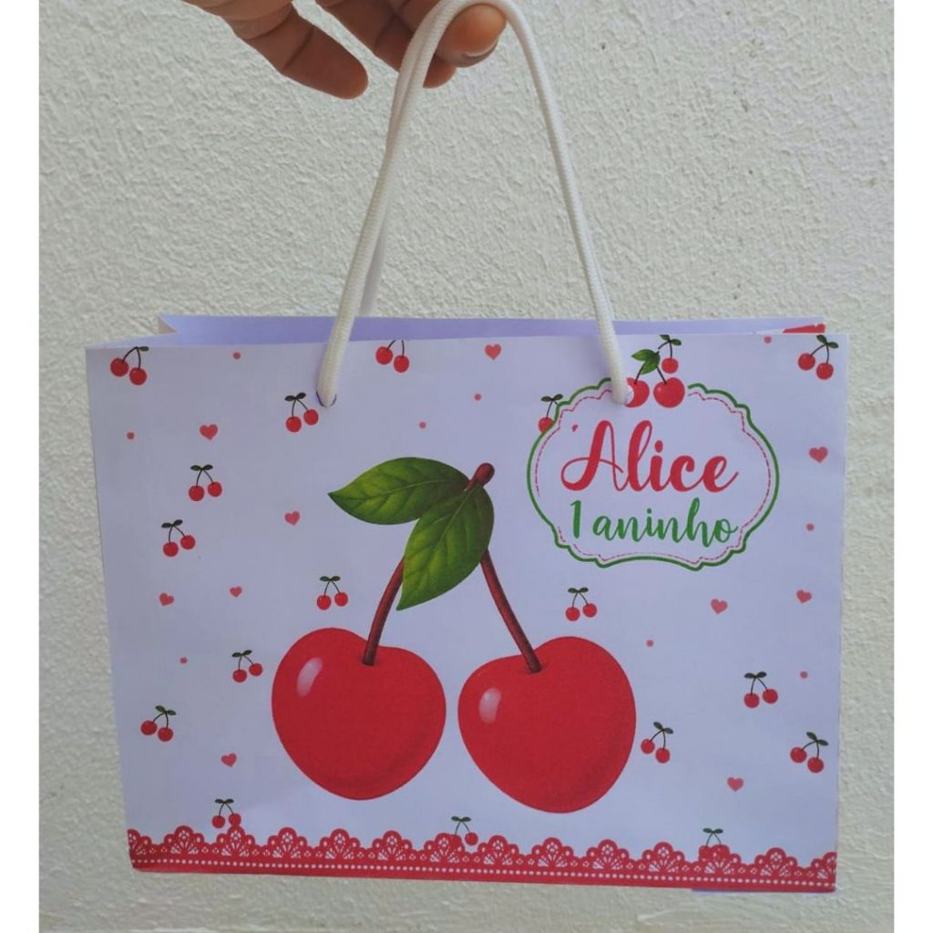 Sacolinha CEREJINHA Personalizado Sacolinha Lembrancinha Aniversário CEREJINHA PEGUE MONTE
