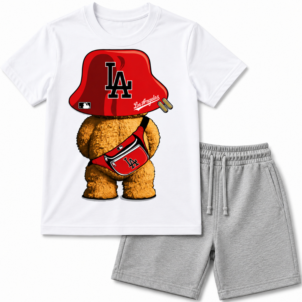 Conjunto Infantil Masculino Camiseta Algodão Estampada + Bermuda Moletinho Menino 2 ao 16 Verão