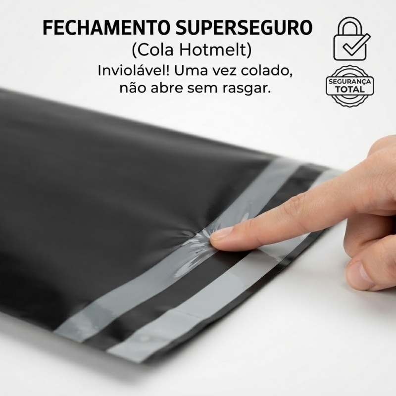 Kit 500 Saco para envio | Saco plástico para loja Impermeável Opaco para correios Saco de segurança para pedido anti‑ras — imagem 2 de 2