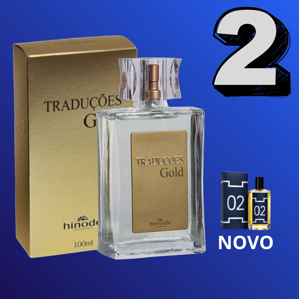 Perfume Masculino Gold Nº02 referencia ao Traduções Hinode 50ml/100ml - khouros - Aromático Fresco - Aroma moderado