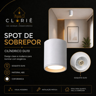 Spot Sobrepor Redondo  Gu10 Mr16 Minimalista Não Acompanha Lâmpada