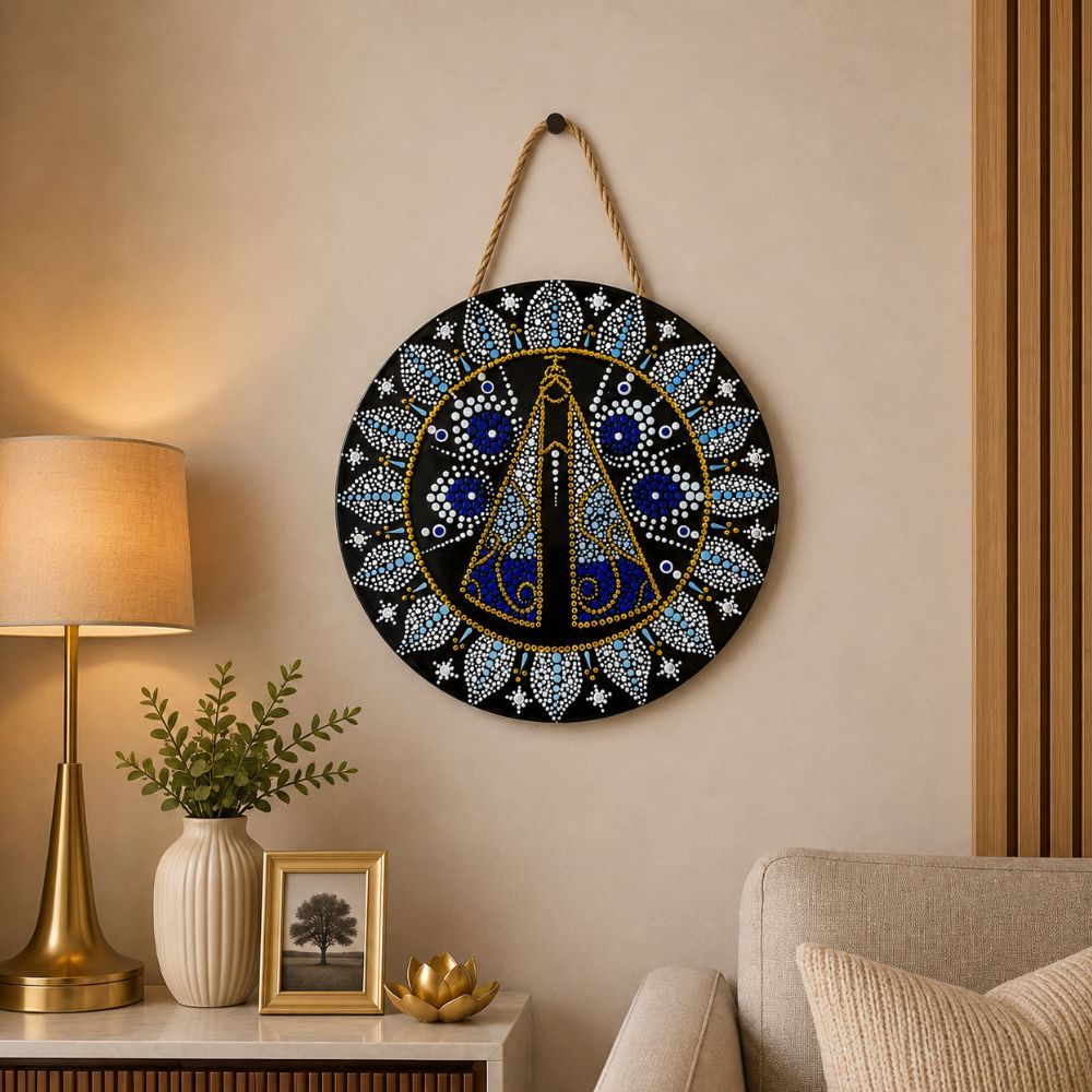 Mandala Decorativa de Parede Nossa Senhora Aparecida em Porcelana Enfeite Religioso Decoração Luxo