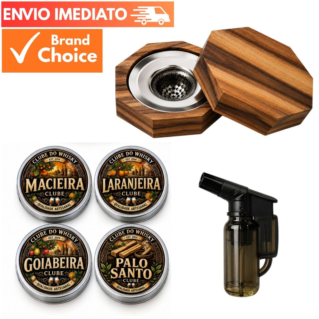 Kit Defumador de Drinks e Bebidas – Defumador para Bartenders e Drinks Artesanais