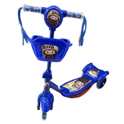 Patinete Infantil Unissex com Luzes Brilhantes e Música, Cesta para Brinquedos + Oferta Especial