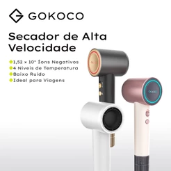 GOKOCO Mini Secador de íons negativos Cabelode Alta Velocidade Secador de Cabelo Portátil Baixo Ruído Secagem rápida