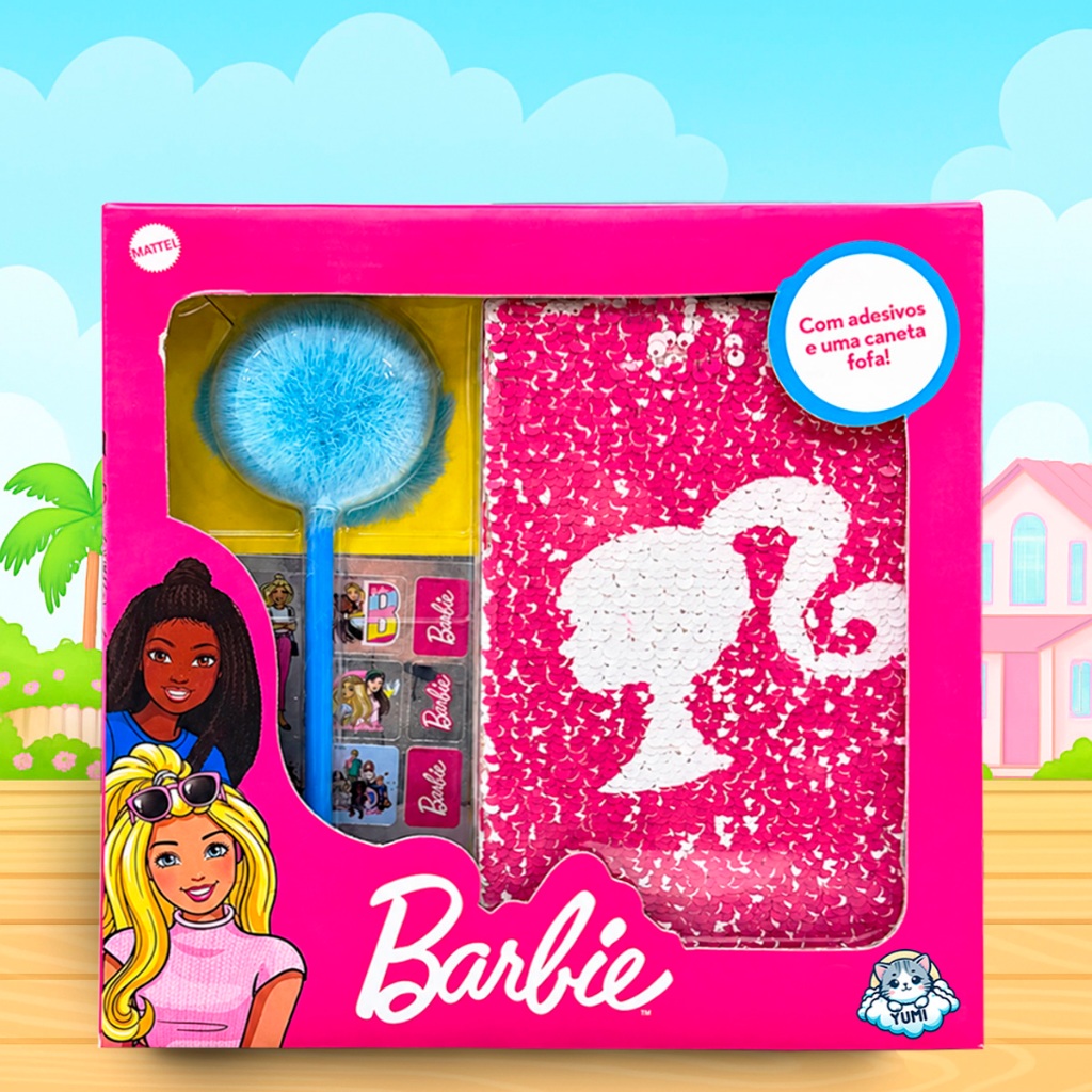 Diário Mágico Barbie | Livro Infantil Com Caneta Fofa e Adesivos | Segredos E Diversão Para Meninas