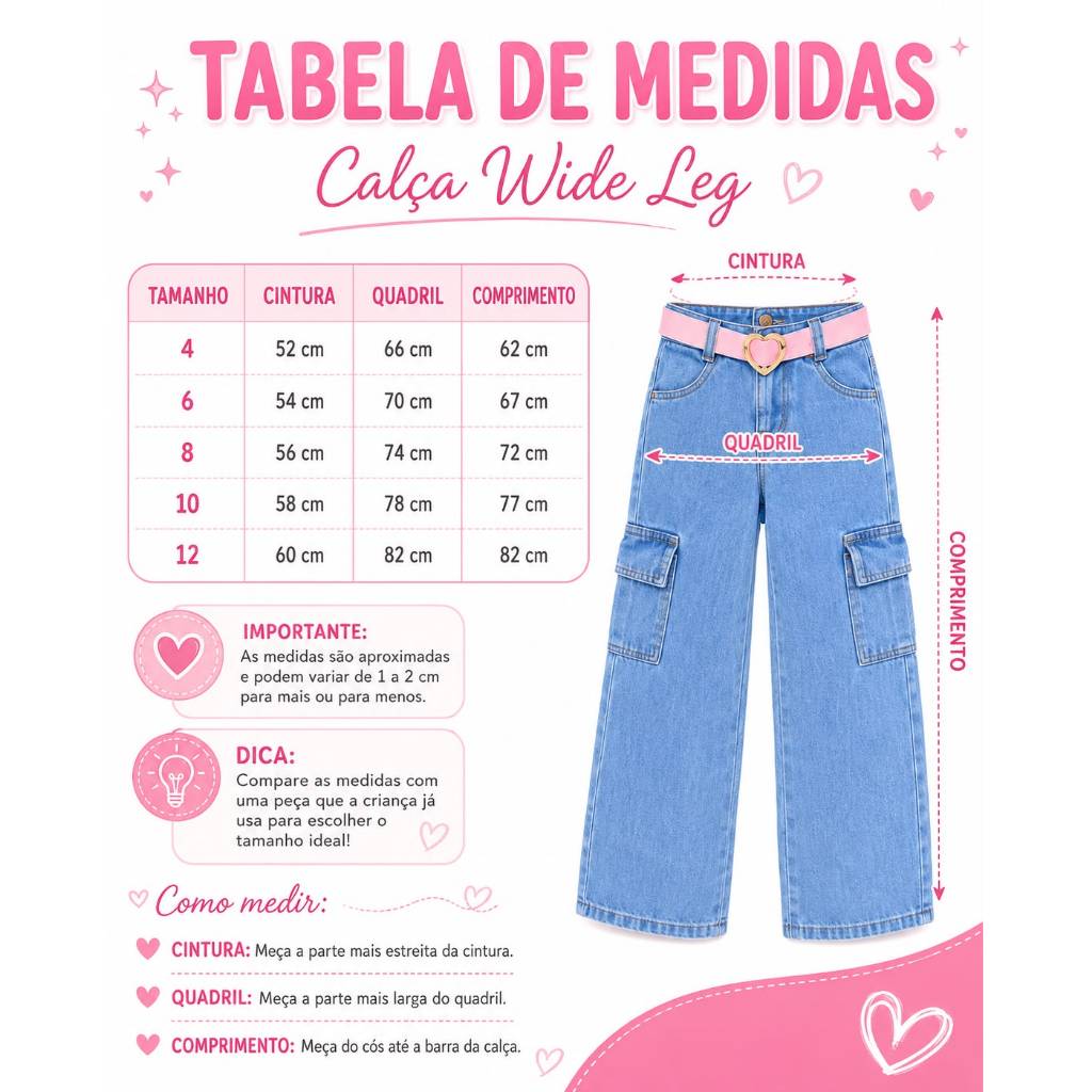 Calça Emilly Vick jeans Wide Leg grupo Dos rosas meninas blogueiras — imagem 2 de 2