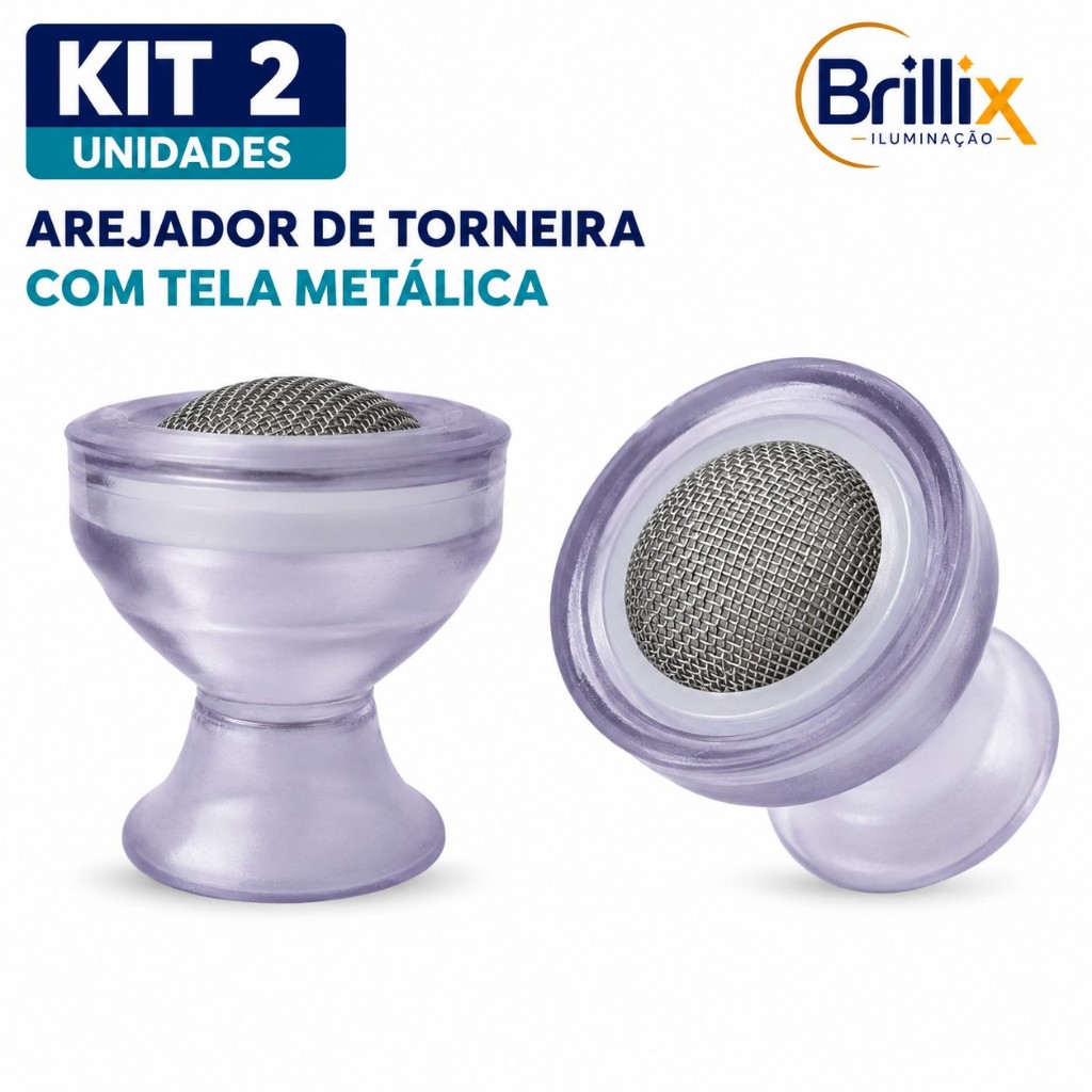Arejador de Torneira com Tela Metálica Antirrespingo Economizador – Kits 2, 5 ou 10 Unidades