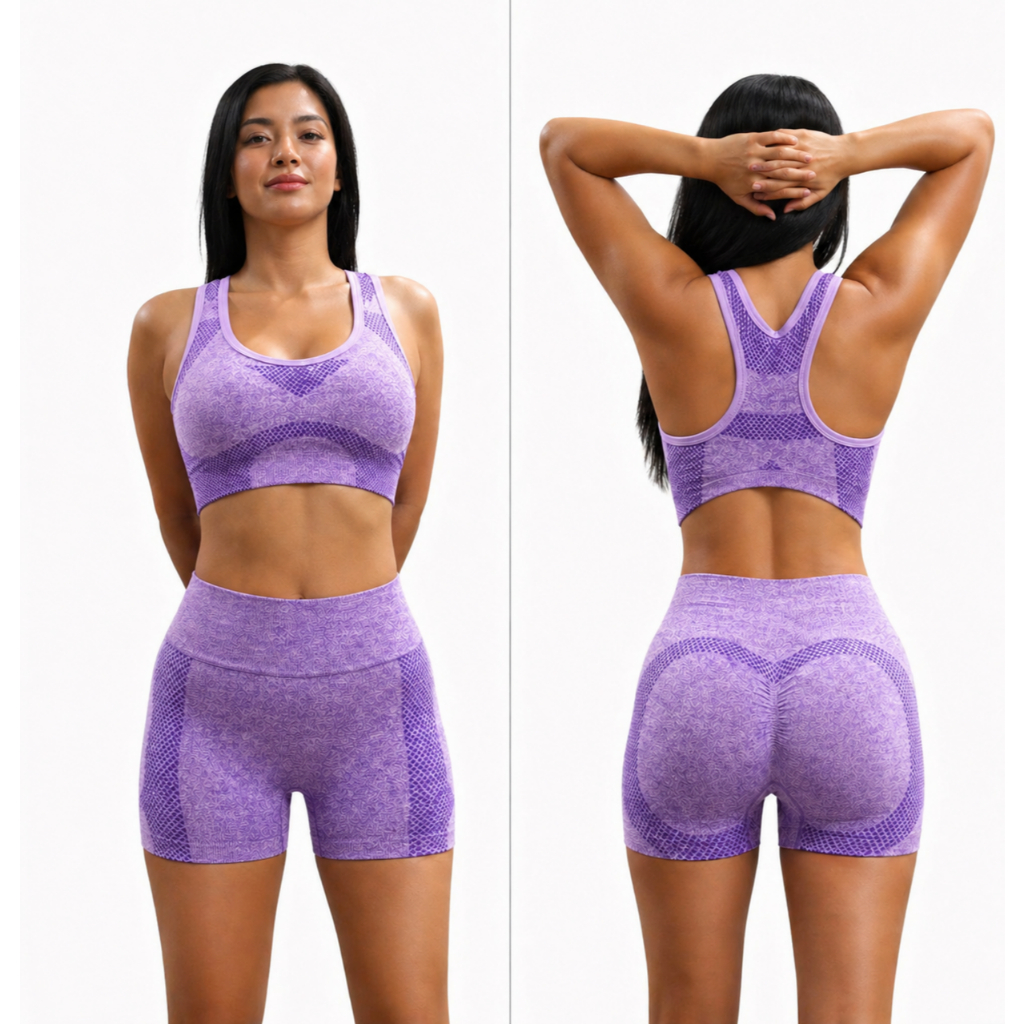 Kit Conjuntos De Academia Feminino Short e Top Roupa Fitness Zero Transparência