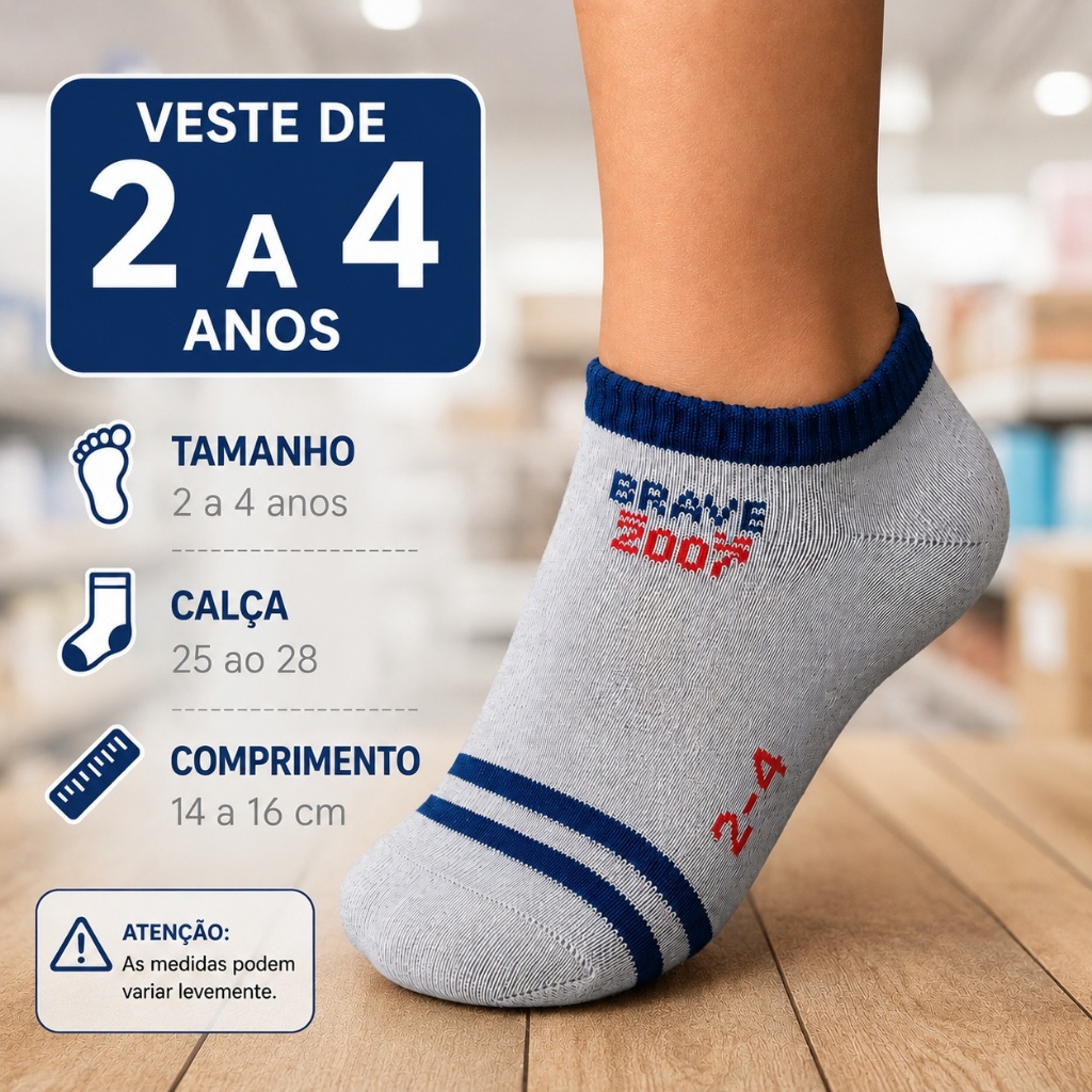 Kit 3/6/12 Pares de Meia Infantil Soquete Cano Curto Masculina Menino 2 a 4 Anos Estampa Sortida