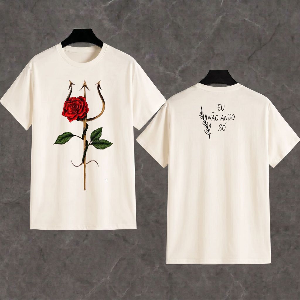 Camiseta tshirt camisa masculina 100%algodão brasilidades espitualidade umbanda eu não ando só fenda — imagem 2 de 2