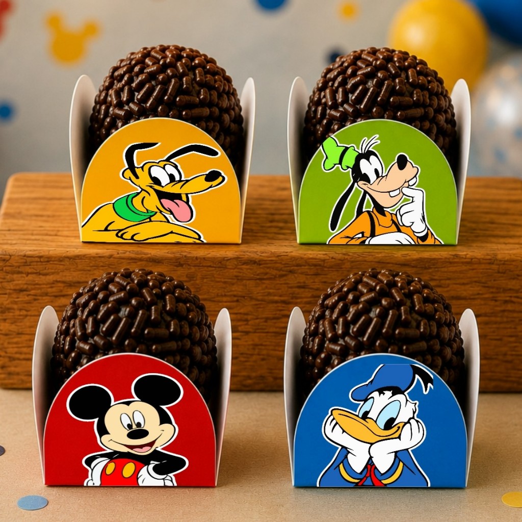 Forminhas para doces TURMA DO MICKEY , 4 pétalas brigadeiro Festa infantil Doces Aniversario