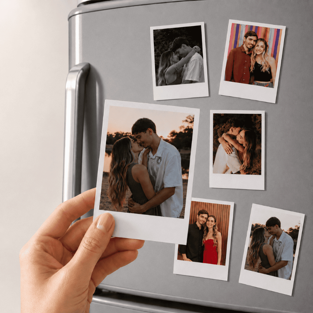 Imagem Kit 16 Mini Fotos COM IMÃ GELADEIRA Fotos Revelação Personalizada - Envio Rápido