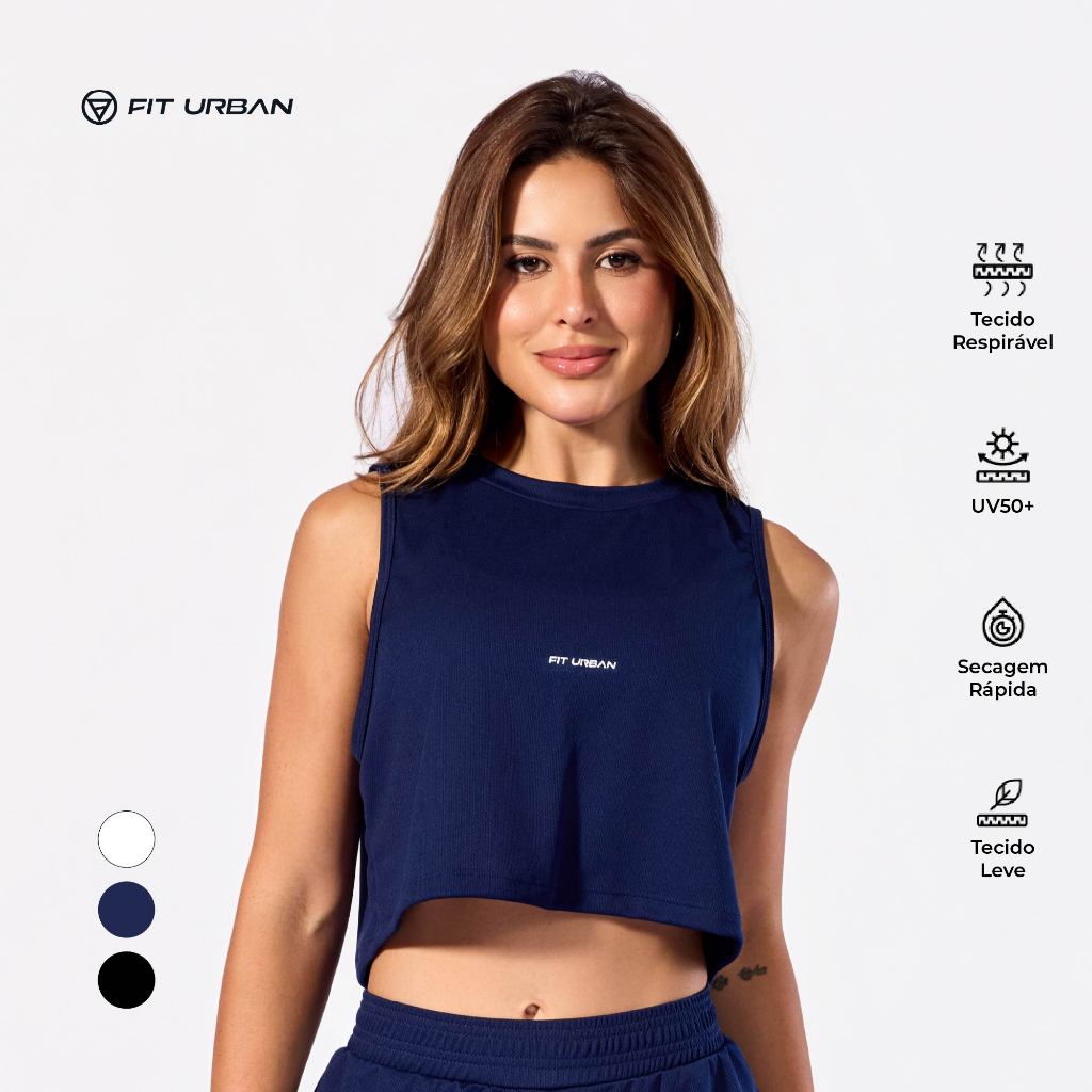 Cropped Fitness Feminino Sport Dry Fit para Academia e Wellness