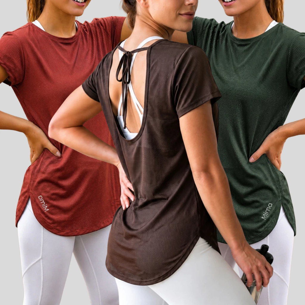 Blusa feminina Esportiva Dry Fit Costas Abertas Soltinha Com Design Moderno nas Costas Confortável — imagem 1