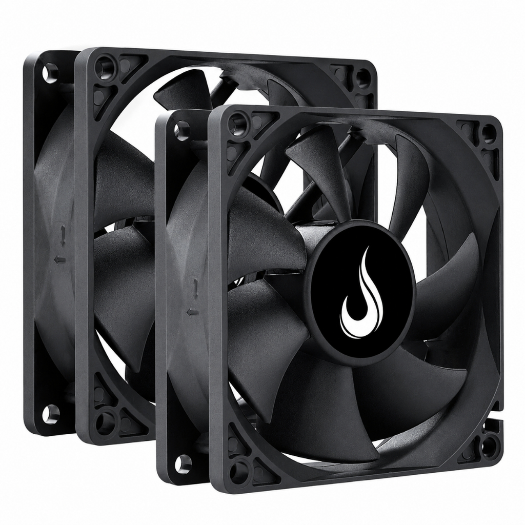 Kit 2 Cooler Fan 1500 RPM Sem Led | Para Gabinete 120mm 12cm Rise Mode Gamer Black