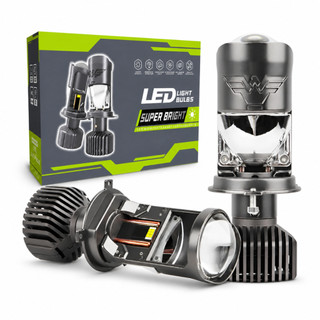 Par Lampada Ultra Led H4 Mini Projetor Canhão 300W 40000Lm 6500K Branco-frio 12V 24V Canbus