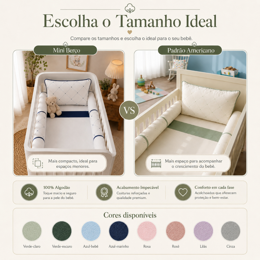 Kit Berço Padrão Americano Menina Menino Veneza Bordado Algodão Com lençol de Elástico Mosquiteiro