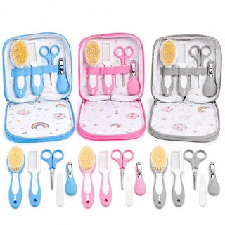 Kit Higiene Conjunto Tesourinha Trin Pente Escova e Lixa de Unha 5 Itens Essenciais Cuidados Bebê