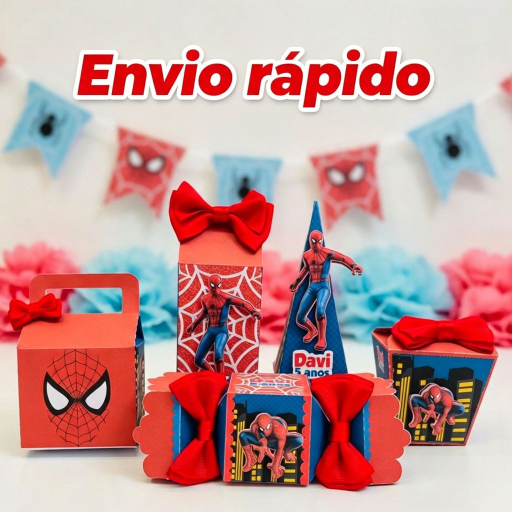 ENVIO RÁPIDO Kit Festa Homem Aranha Lembrancinha Aniversário Infantil