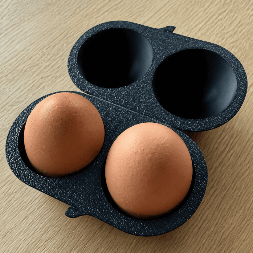 Caixa Porta Ovos Case para Transporte e Armazenamento de 2 Ovos em PLA