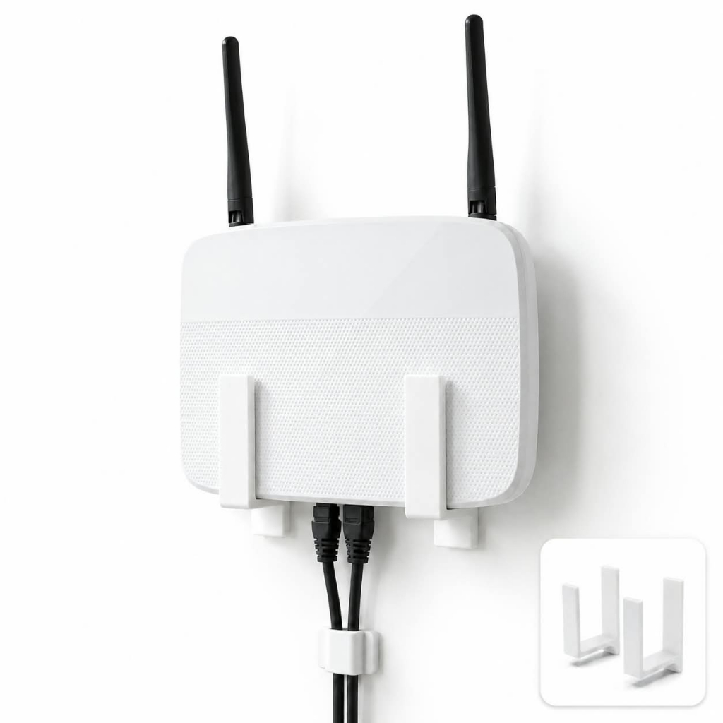 Suporte Roteador WiFi Parede Com Adesivo Reforçado