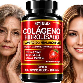 Colageno Hidrolisado com Ácido Hialurônico PELE UNHAS E CABELO - POTE 30 DIAS DE USO