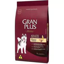 Ração Granplus Menu Adulto Médio e Grande Frango e Arroz 15 kg