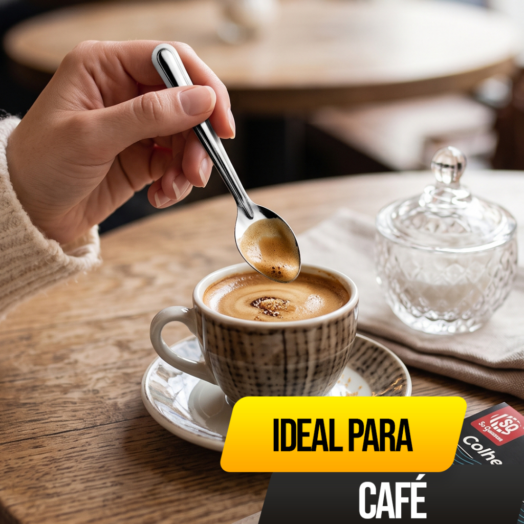Kit 48 Unidades Colher de Café Inox Para Café Chá Doces Mesa Restaurante Cafeteria Hotel Buffet Eventos Alta Qualidade — imagem 2 de 2