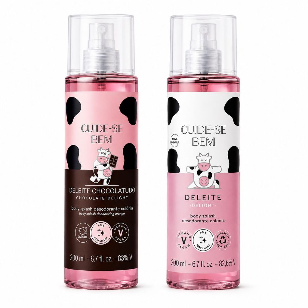 Kit 2 Body Splash Deleite 200ml – Chocolatudo + Delite Feminino | Desodorante Colônia