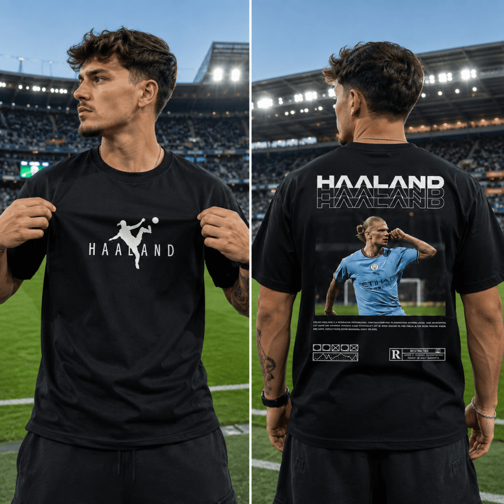 Camiseta HAALAND Man City Camisa Masculina Tshirt Feminino 100% Algodão Premium Casual Oversized Streetwear Confortável