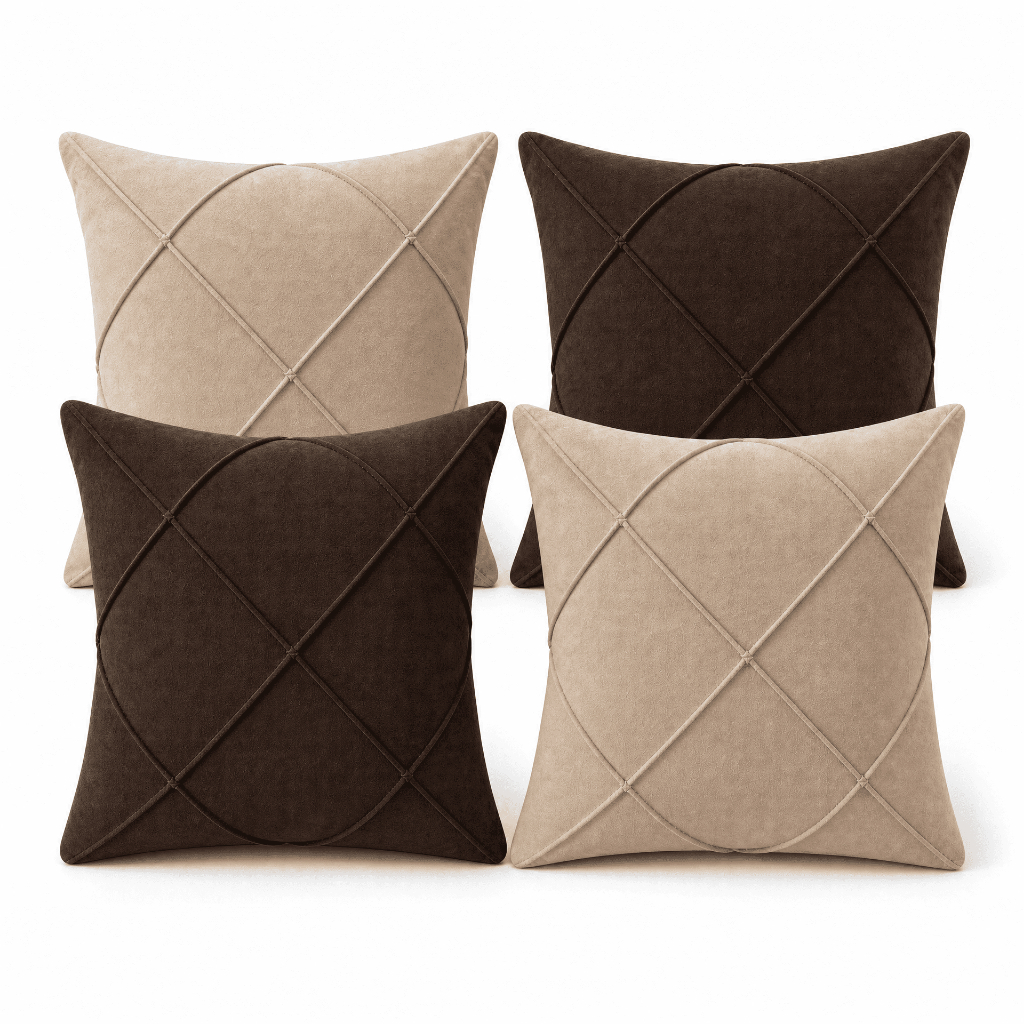 Kit 4 Capas de Almofadas para Sofá Premiun Suede Decorativo Casa Sala Quarto Slim