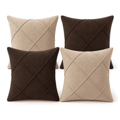 Kit 4 Capas de Almofadas para Sofá Premiun Suede Decorativo Casa Sala Quarto Slim