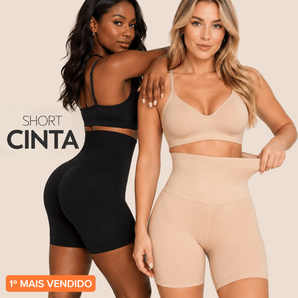 Short Cinta Modelador Levanta Bumbum Alta Compressão Modela Cintura Diminui Barriga