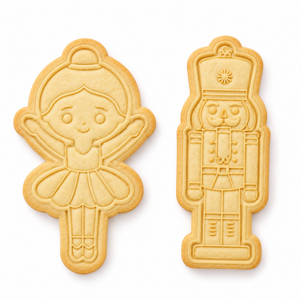 Cortador de Biscoito Marcador Quebra-Nozes e Bailarina Carimbo Biscuit