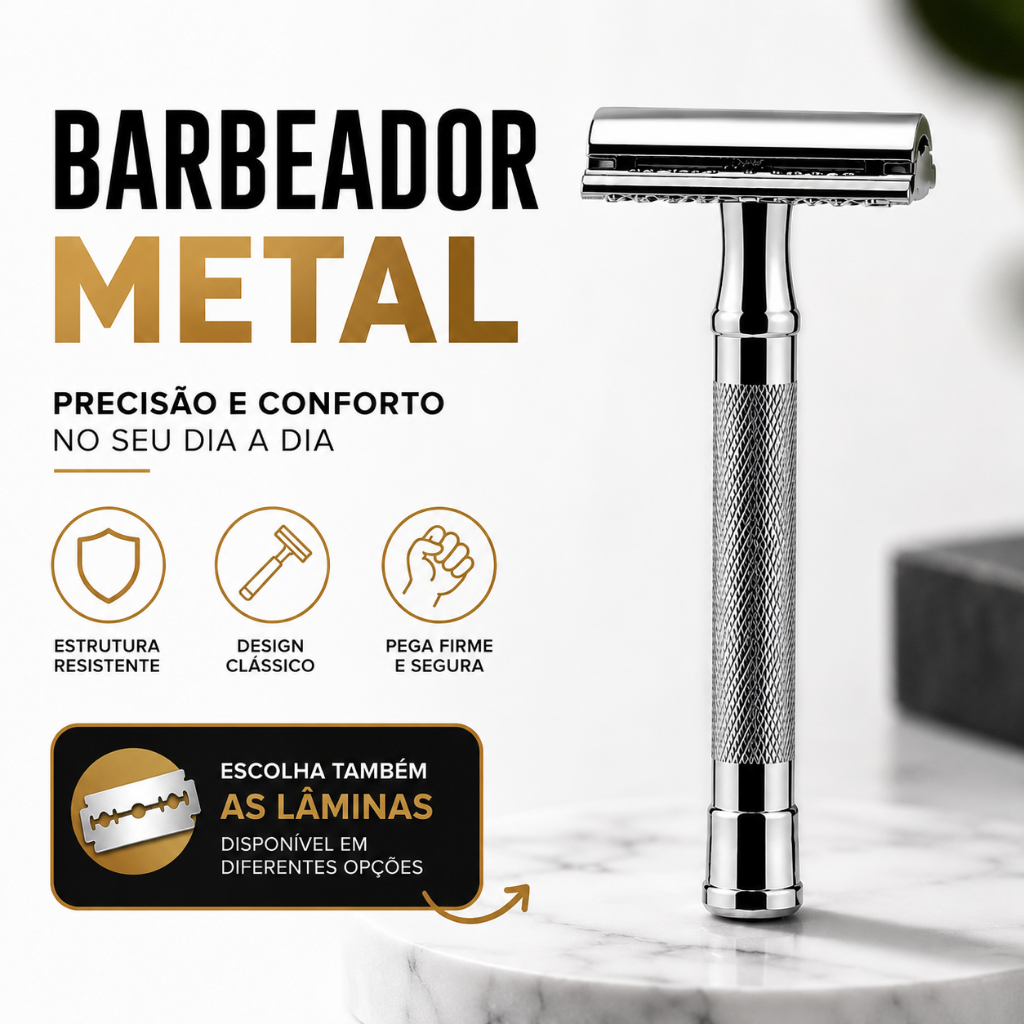 Aparelho De Barbear Barbeador Retrô Articulado Clássico Retrô Antigo Barba Bigode Com Lâmina Aço Inox