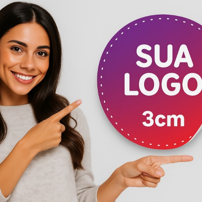 Etiquetas Adesivas 3x3cm Personalizados Adesivo Couchê Qualidade Premium