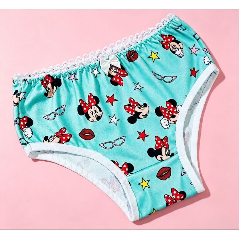 Kit 5 Calcinha Meninas Infantis  Estampadas forro algodão Conforto dia a dia Estampas Sortidas