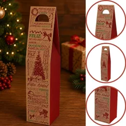20 SACOLA P/ VINHO BEBIDA - NATAL ESSENCIA 5659 KRAFT (NATAL 2025 IDEIA) (CHOCO)