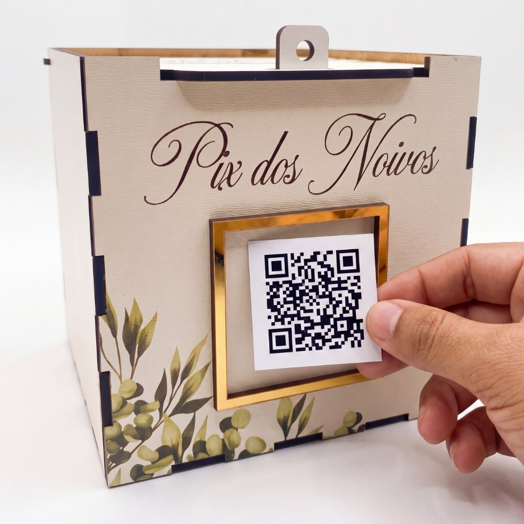 Caixa Pix dos Noivos Operação Lua de Mel MDF Branco | Não Personalizável — imagem 2 de 2