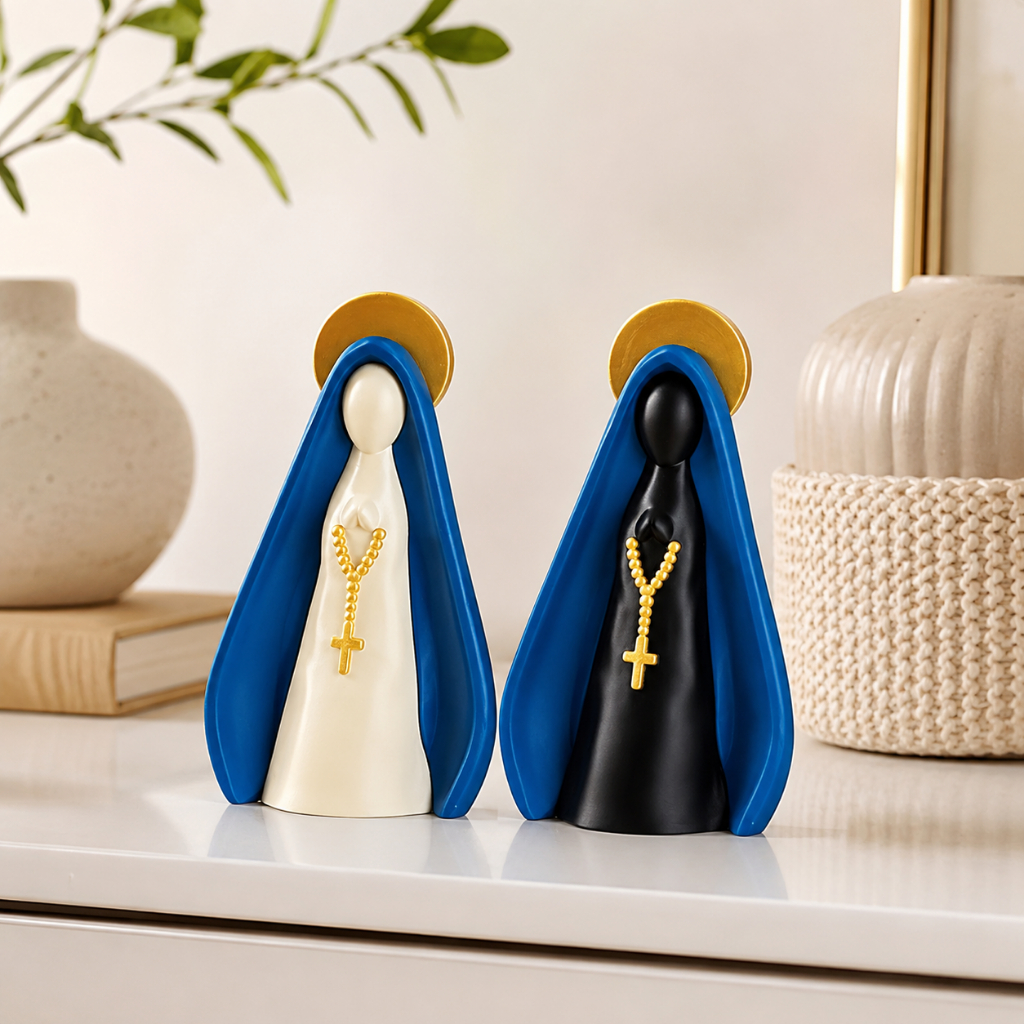 Nossa Senhora Minimalista Decorativa Imagem Religiosa Católica para Altar Cantinho de Oração Presente de Fé