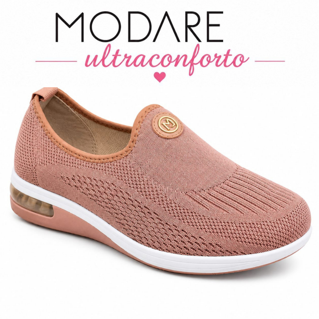 Modare Tênis Ortopédico Gel Ultra Conforto Esporão Fascite Confortável Original Preto
